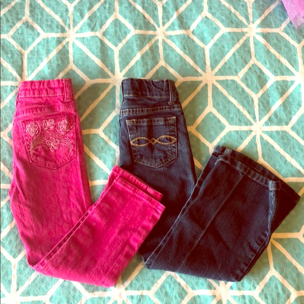 Pair Faded Glory &‎ pink Arizona slim denim jeans